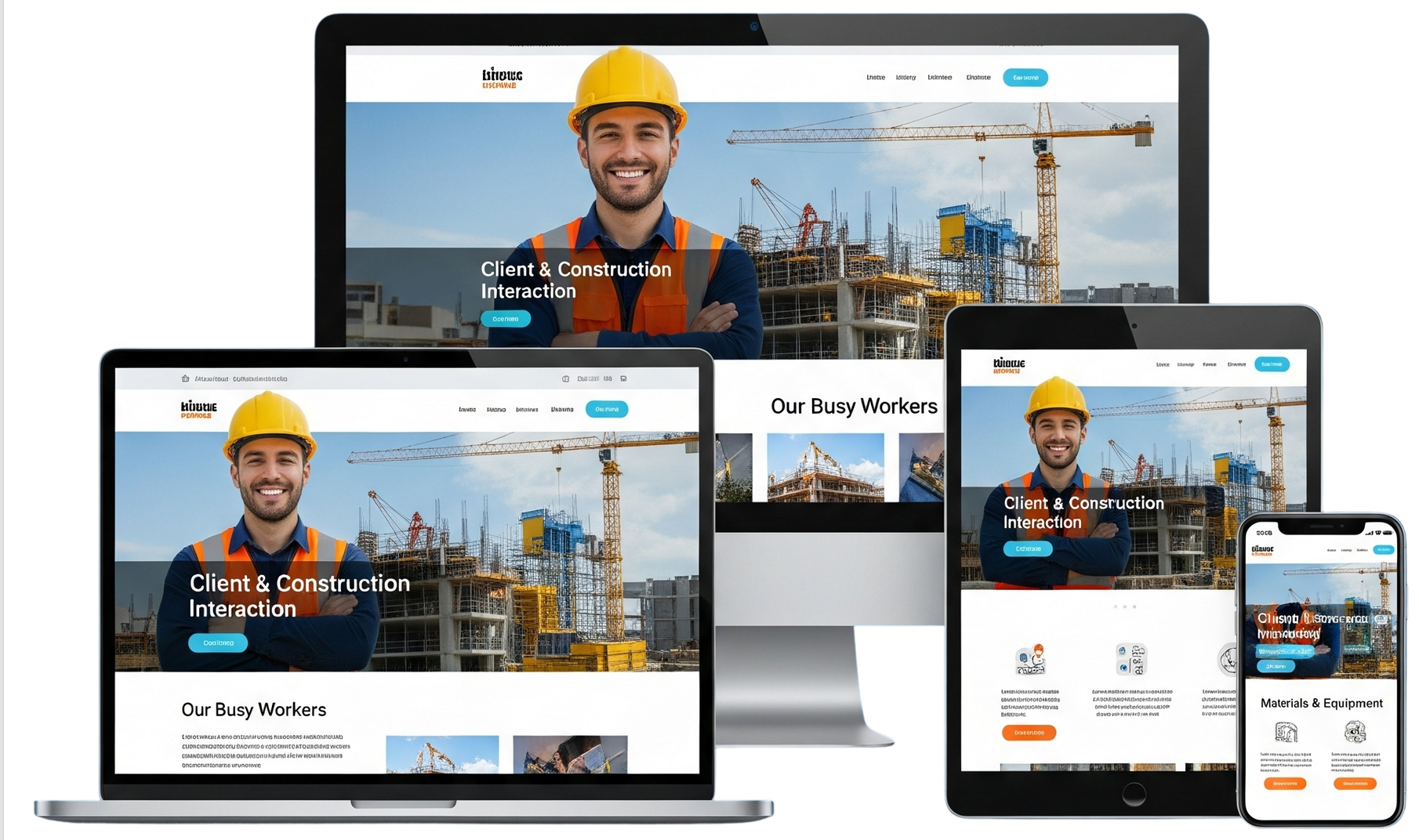 Website design for construction company transparent
